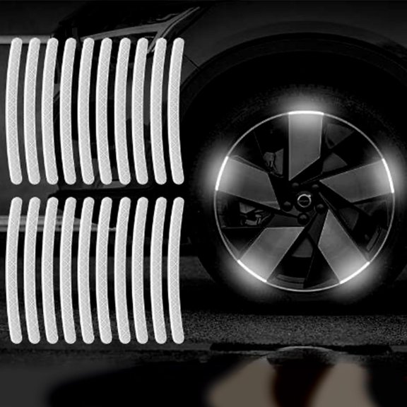 Reflective Wheel Rim Stickers for Car, Night Safety Warning Decals, 20PCS