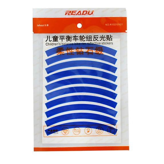 Reflective Wheel Stickers for Bikes & Motorcycles - 10-Pack Rim Decorative Safety Strips, 8mm Wide, Multi-Color Options, Easy-to-Install PET Reflective Film for Kids & Adults