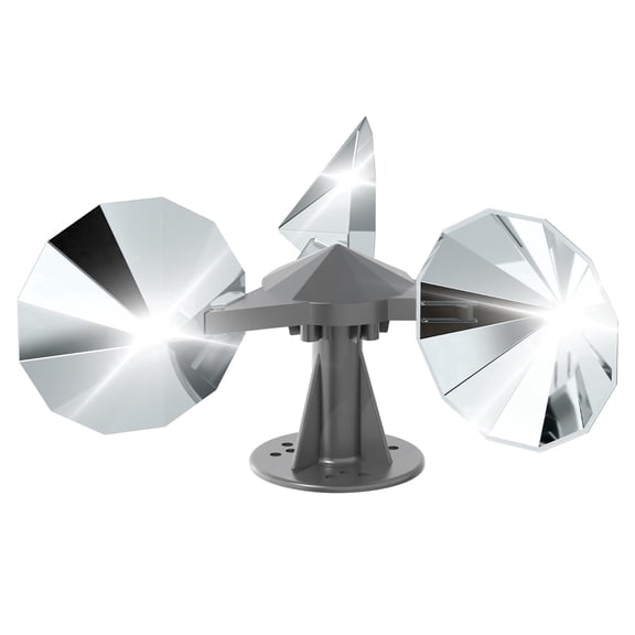 Wind Spinner Bird Deterrent, Double-Sided Mirrored Reflective Blades 360° Rotating ABS Bird Repeller for Roof Patio Garden Boat