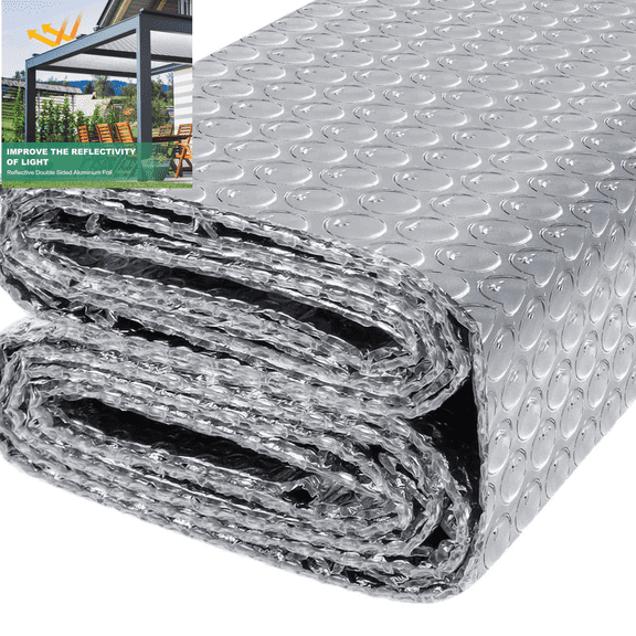 Reflective Window Insulation,Rv Insulation for Keep Heat, Double Reflective Insulation Fireproof B2 Thermal Insulation Roll for Winter Weatherproof Attics, Windows