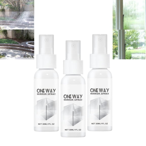 Reflective Window Spray For Daytime Privacy, One Way Mirror Effect Glass Coating Spray, Temporary Privacy Window Treatment for Home, Office & Vehicle Windows(3PCS)