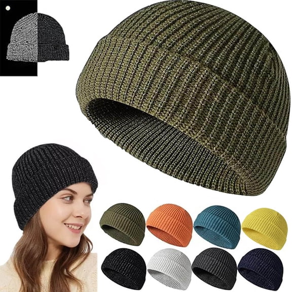 Reflective Winter Beanie Hat for Men & Women - High Visibility Knit Hat for Night Running, Walking, Outdoor Sports & Cold Weather