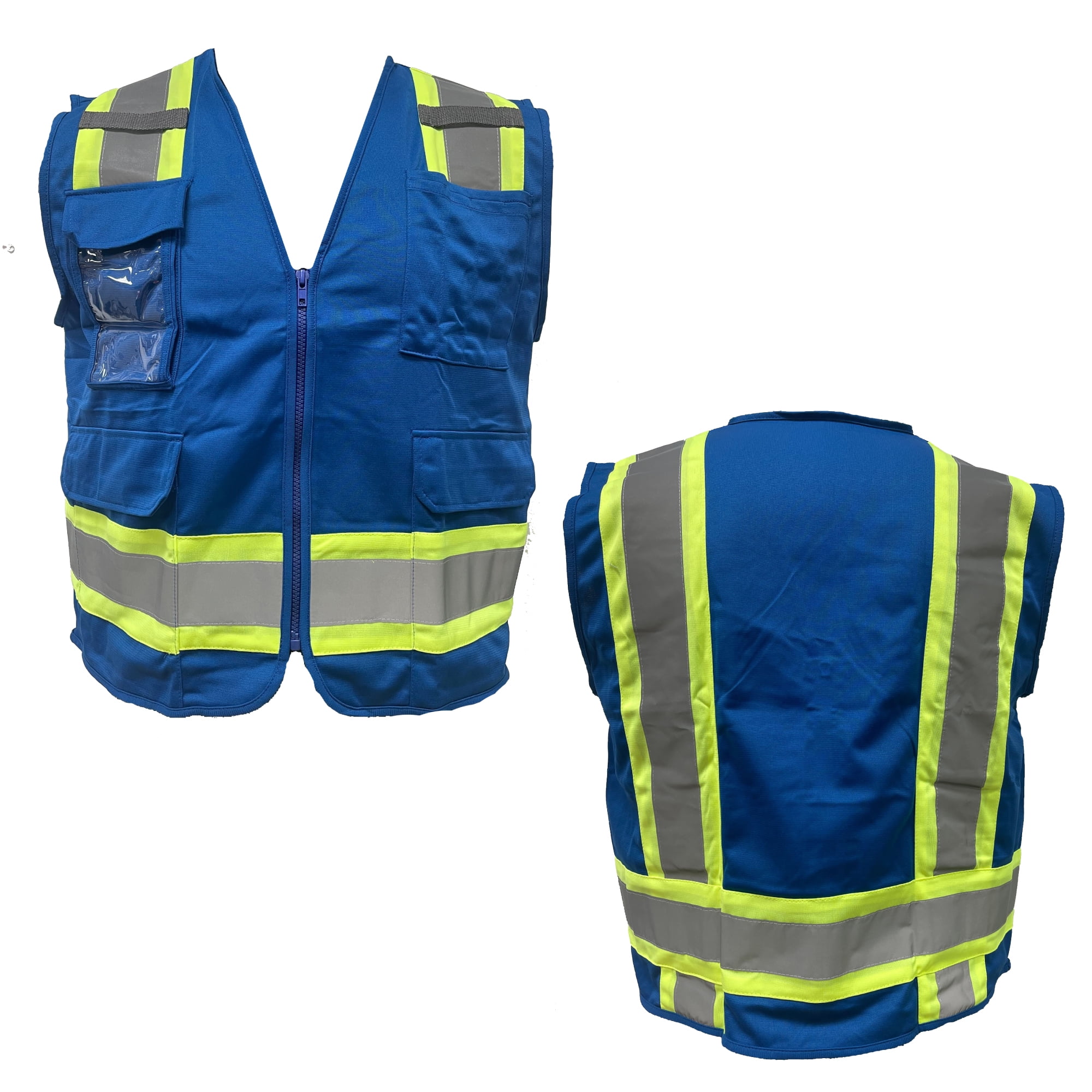 Reflective Workers Vest. High Visibility Waistcoat Reflective Jacket. Safety Vest With Zipper