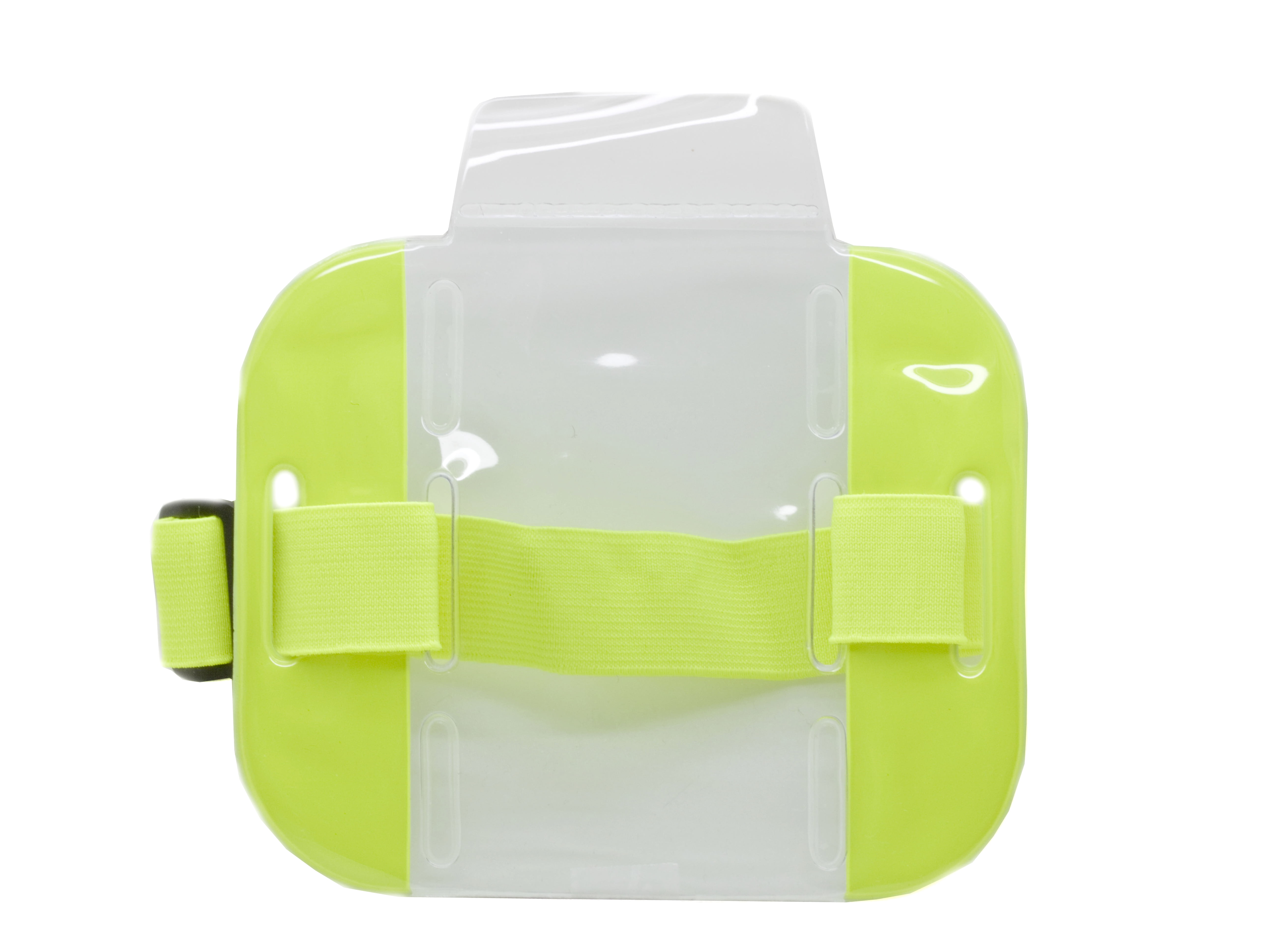 Reflective Yellow Armband Badge Holder with Adjustable Strap - Pack of 50 pcs