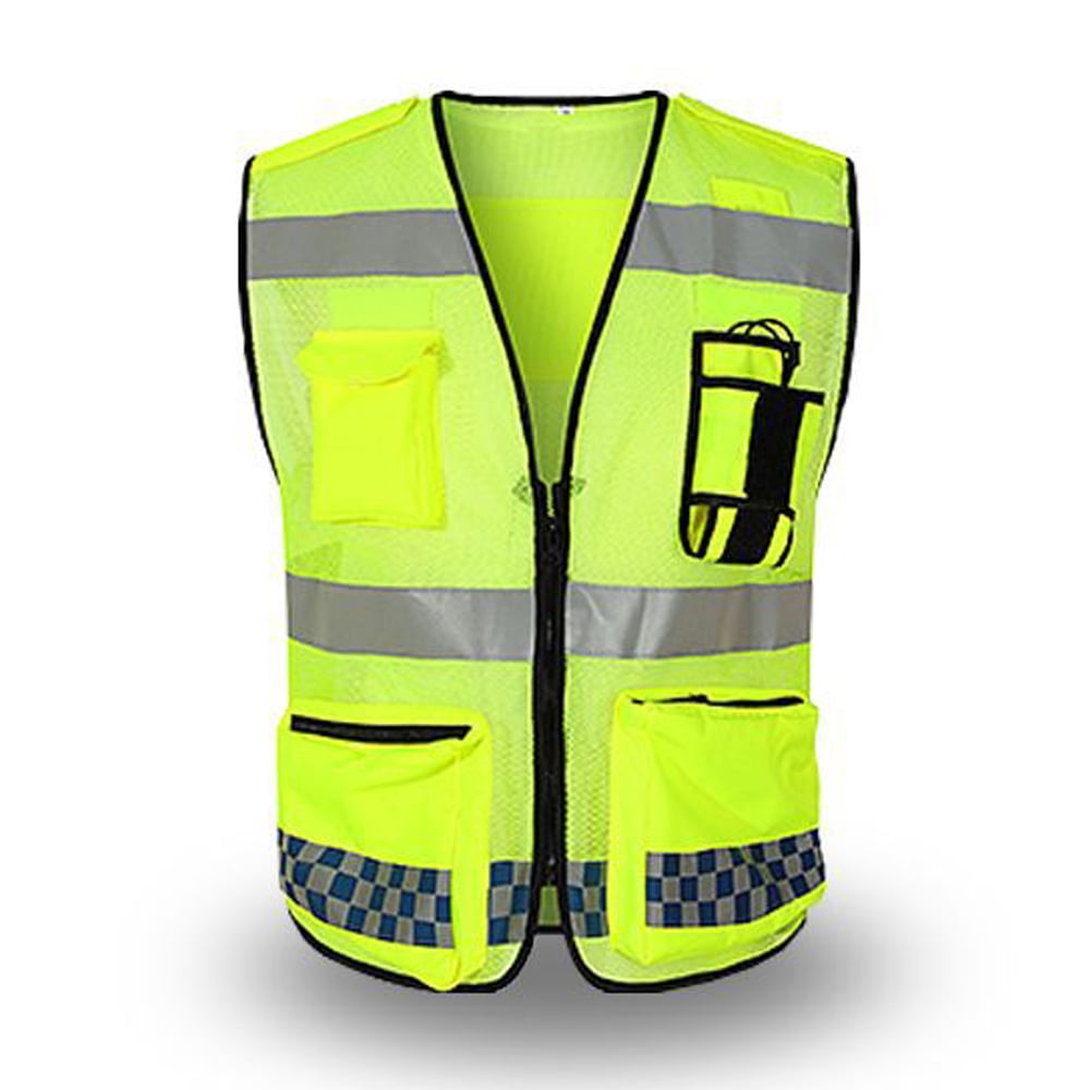 Reflective clothes Reflective Safety Vest with Pockets and Zipper High