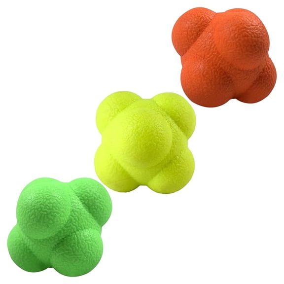 Reflex Ball for Hand-Eye Coordination, Multi-Sport Reaction Training, 2.83 Inch, Pack of 3 - Orange, Yellow, Green