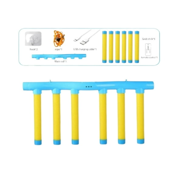 Reflex Challenge - Drop The Stick Game All-Age Grab Stick Machine with 2 Vibrant Colors 3 Speeds – 6 Hooks Portable for Home/Public Spaces Great for Reflex Practice