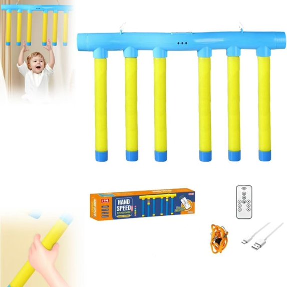 Reflex Challenge Game, 2024 Upgrade Catch All Drop Sticks Game, Hand Eye Coordination Training Toy, 3 Adjustable Speed, Game Stick Reflex Training for Kids Adults, Remote Control(A)