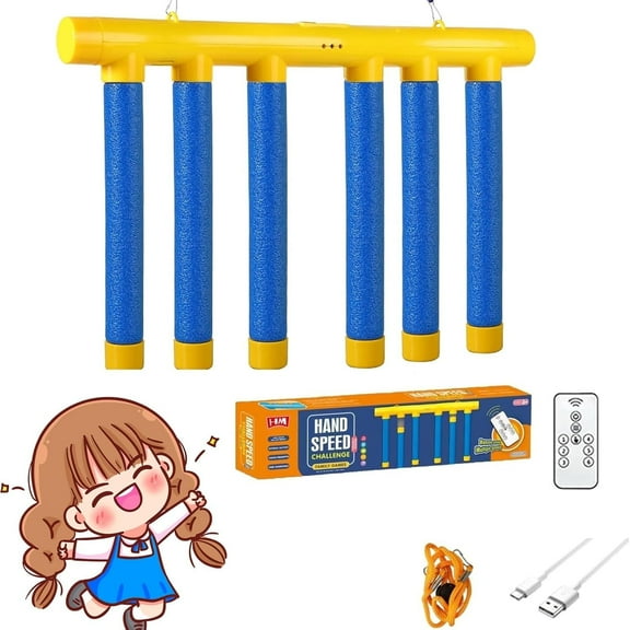 Reflex Challenge Game,Reflex Game Falling Sticks,Reflex Sticks,Reflex Stick Game,Reaction Game,Drop The Stick Game,Hand Eye Coordination Training Toys,Stick Catching Game (Blue)