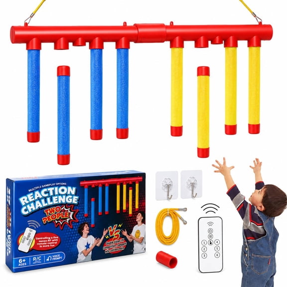 Reflex Drop Sticks Challenge, Reflex Game with 3 Speed Modes, Hand-Eye Coordination Training, Reflex Drop Sticks Game for Solo and Dual Play, Kids and Adults(A)