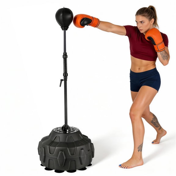 Reflex Speed Bag, Adjustable Height, Free Standing Base (56 - 71in) - Boxing Trainer for Home Gym Use