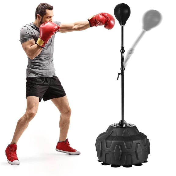 Reflex Speed Bag, Adjustable Height, Free Standing Base (56 - 71in) - Boxing Trainer for Home Gym Use