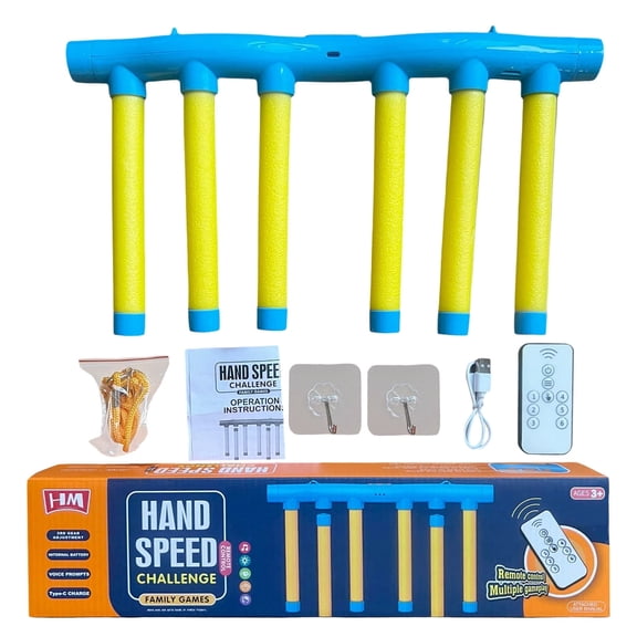 Reflex Sticks Rebounce Game, Reflex Challenge Game, Falling Sticks Reaction Time Trainer with Adjustable Speed Modes for Home, Office & Team Activities (Yellow)