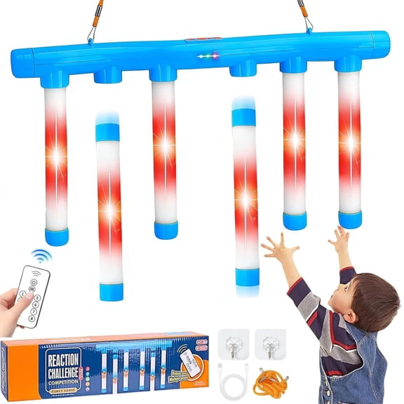 Reflex Sticks,Reflex Catch Game,Catching Sticks Game, Drop Sticks Reaction Game, Hand Speed Challenge Drop It Catch It Win It Game, Reflex Glow in The Dark Falling Sticks Toys(Blue)