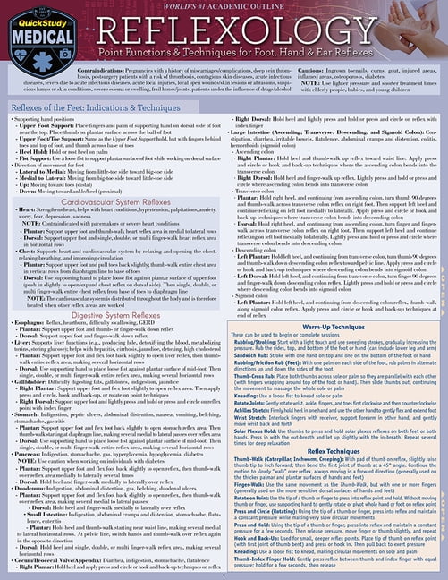 Reflexology - Point Functions: A Quickstudy Laminated Reference Guide, (Paperback)