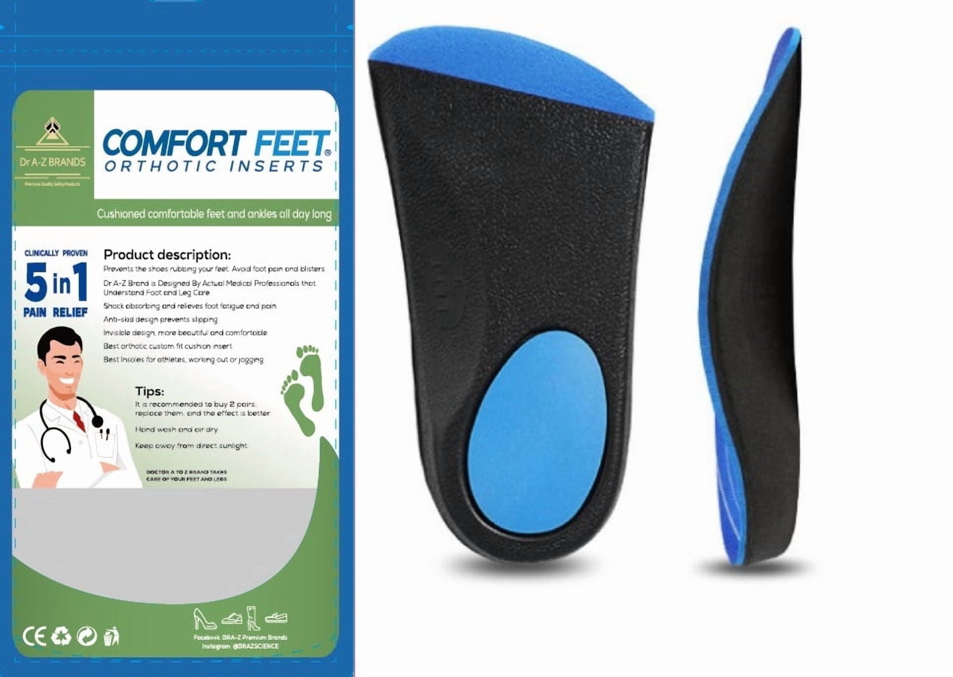 Doctor A-Z Shoe Insoles, Custom Feet Orthotic Inserts, Arch Support ...