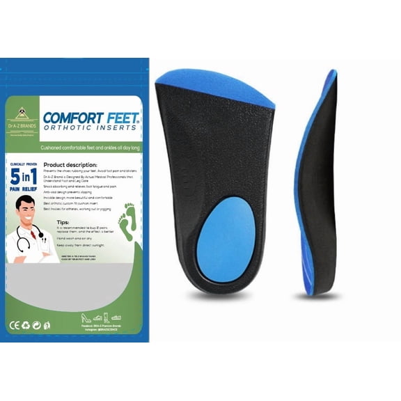 Doctor A-Z Shoe Insoles, Custom Feet Orthotic Inserts, Arch Support , Flat Foot , Heel Cups CF 440 Pair 7 Inches