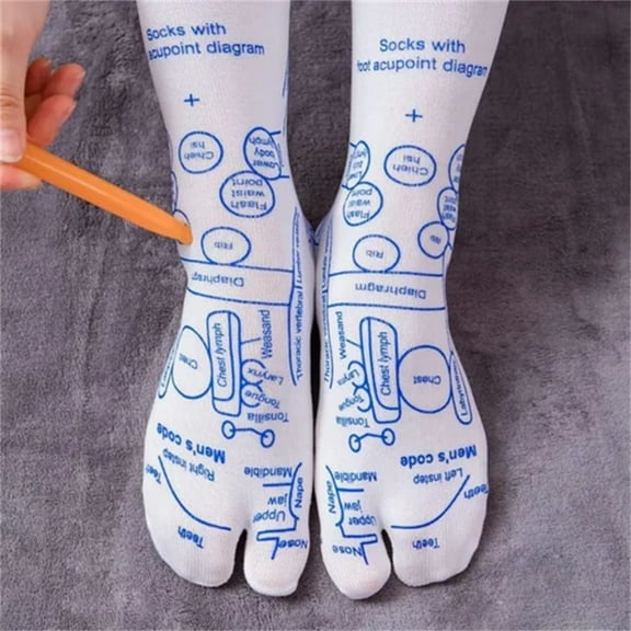 Reflexology Socks with Massage Tool, Acupressure Foot Massage Chart for Pressure Points, Enhanced Circulation and Stress Comfort Support, for, Home Use, and Daily Wellness, Ihhxbz