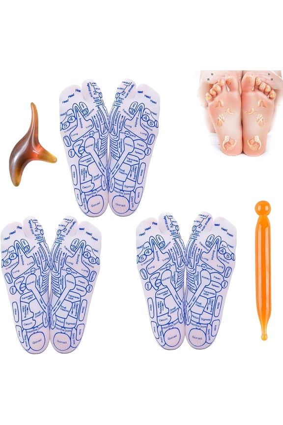 Reflexology Socks Set-2024 New Reflexology Socks with Massage Tool, Acupressure Reflexology Foot Massage Socks, Foot Reflexology Socks for Foot Pain Relief at Home(3PCS, Men)