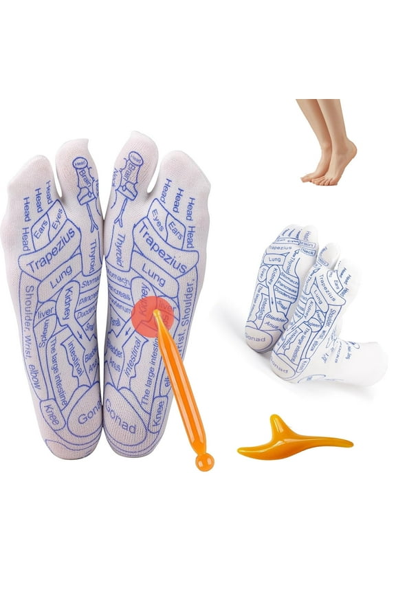 Reflexology Socks with Trigger Point Massage Tool, Foot Acupressure Reflexology Socks with Massage Socks Tools ,Relief Remedy for Foot Massage(Men,1Pair)