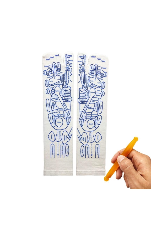 Reflexology Socks with Trigger Point Massage Tool, Foot Pain Relief Remedy for Foot Massage