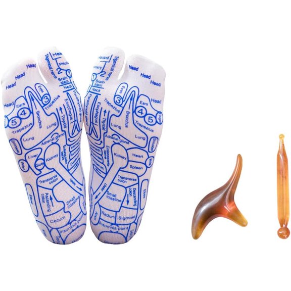 Reflexology Socks with Trigger Point Massage Tool, Foot Pain Relief Remedy for Foot Massage