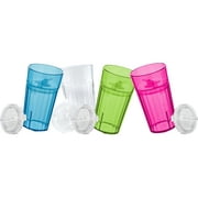 Reflo Smart Cup Asst 4-Pack Open Training Cup, Toddler Cup, No Suction 6oz, 360 Control-Flow, Premium High-Impact Plastic
