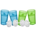 thumbnail image 1 of Reflo Smart Cup (Blue & Green 4-Pack) Open Training Cup, Toddler Cup, No Suction 6oz, 360 Control-Flow, USA MADE Premium High-Impact Plastic, 1 of 7
