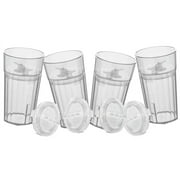 Reflo Smart Cup Clear 4-Pack Open Training Cup, Toddler Cup, No Suction 6oz, 360 Control-Flow, USA MADE Premium High-Impact Plastic