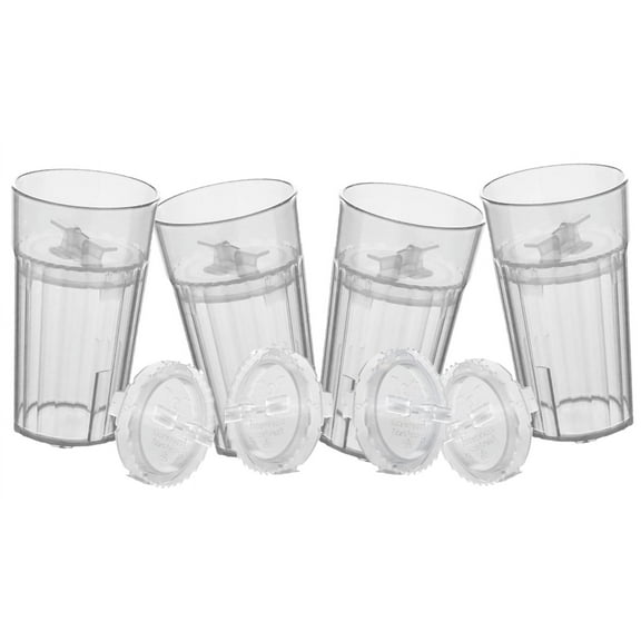 Reflo Smart Cup (Clear 4-Pack) Open Training Cup, Toddler Cup, No Suction 6oz, 360 Control-Flow, USA MADE Premium High-Impact Plastic
