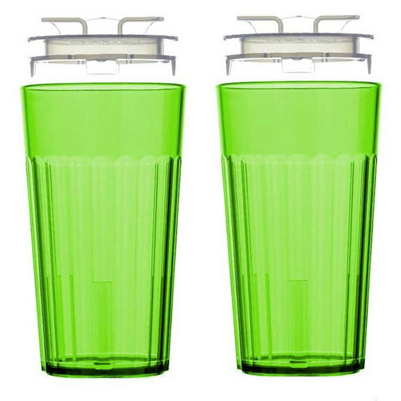 Reflo Smart Cup (Green 2-Pack) Open Training Cup, Toddler Cup, No Suction 6oz, 360 Control-Flow, USA MADE Premium High-Impact Plastic