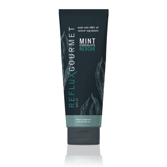 REFLUX GOURMET - Mint Chocolate Rescue All-Natural Alginate Therapy, Acid Reflux, GERD, LPR, Heartburn Relief, Made Entirely from All-Natural Ingredients, Safe for Children & During Pregnancy