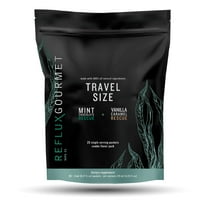 Reflux Gourmet Natural Heartburn Acid Reflux Relief Support Supplement for GERD, LPR, Indigestion, Aid For Intermittent Fasting, Alginate Therapy, Single Serve 25 Pack, Mint Chocolate/Vanilla Caramel