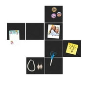XCEL Foam Square Bulletin Board Tiles - 10-Count Pack, 6" x 6", Black, Self-Adhesive Felt Pin Boards