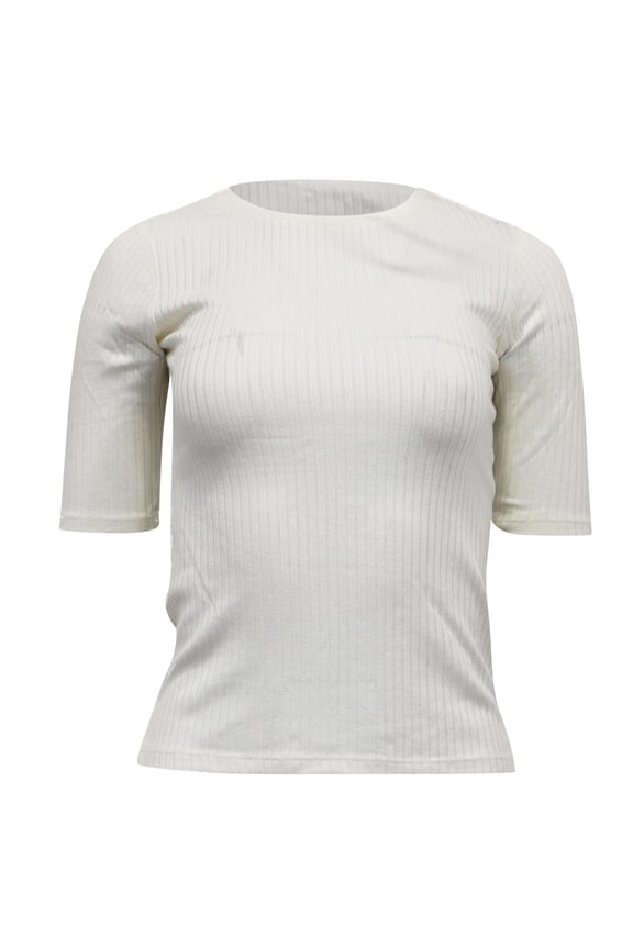 (New with defects) Reformation Ribbed Top in White Cotton
