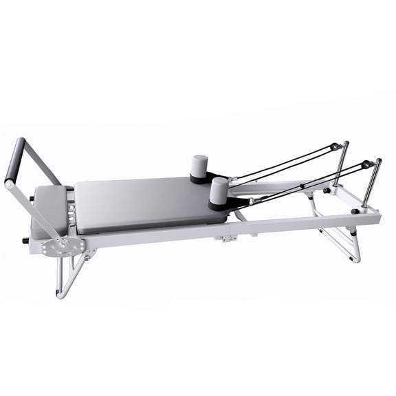 Reformer Machine, Foldable Pilates Reformer Machine with Space-Saving Frame, Foldable Pilates Machine with Silent Resistance Springs for Home Gym