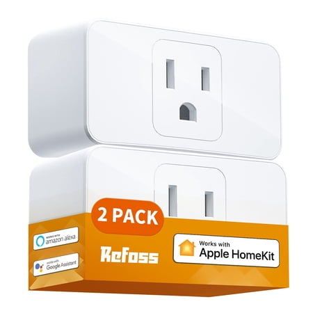 Refoss Smart Plug WiFi Outlet Work with Apple HomeKit, Siri, Alexa, Google Home, 15 A, 2 Pack