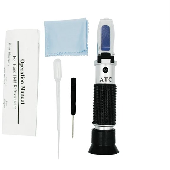 Refractometer 0-32% Sugar Concentration Meter Densimeter Saccharimeter Sugar Tester Fruits Grapes ATC Handheld ,Lightweight