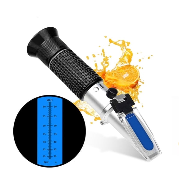 Refractometer ATC 28~62% Sugar Content Handheld Tester Home Brewing Equipment Meter Tester Suitable for Sweet Juice Jam Beverage ,Lightweight