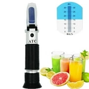 Refractometer Hand held Sugar Level Test Meter Food Fruit Beverages Content Homebrew Tool with ATC/Brix Range 032% ,Operation is Simple