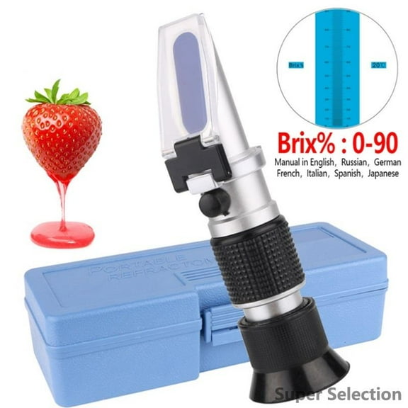 Refractometer, Handheld Brix Meter 0-90% Sugar Content With ATC, Precision Measuring For Homebrew Beer, Wine, Fruit Juice, Honey, Hydrometer Alternative