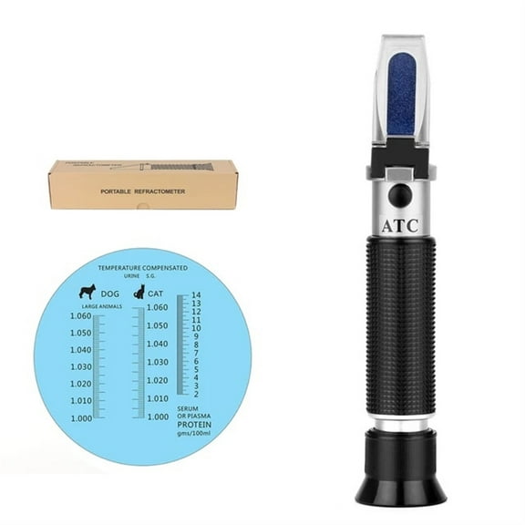 Refractometer House Pet Dog Cat Urine proportion Protein Serum Plasma Hemoglobin Veterinarians Tools ,Easy to Use