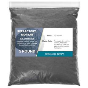 Refractory Mortar 5 LBS - 3000°F High Temperature Fire Brick Mortar for Masonry, Refractory Cement Patch for Furnace, Fireplace, Fire Pit, Pizza Oven, Forge, Chimney, and Kiln Repair