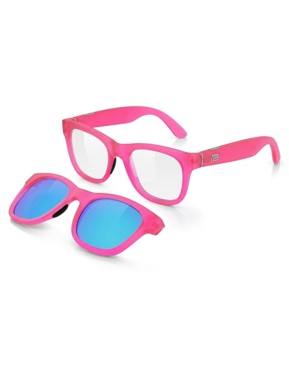 All Days Bluetooth Smart Audio Glasses with Open-Ear Speakers, Wireless Music Sunglasses, Polarized & Blue Light Blocking Glasses Lens Set, Coast Matte Blush