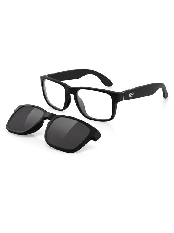 All Days Bluetooth Smart Audio Glasses with Open-Ear Speakers, Wireless Music Sunglasses, Polarized & Blue Light Blocking Glasses Lens Set, Ridge Matte Onyx