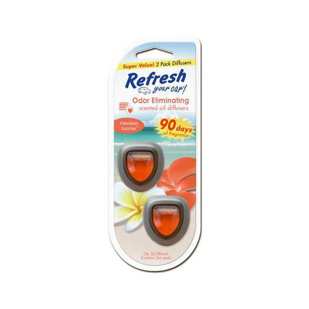 Refresh 09136Z Car Air Freshener Mini Oil Diffuser, Hawaiian Sunrise, 2-Pk. - Quantity 4
