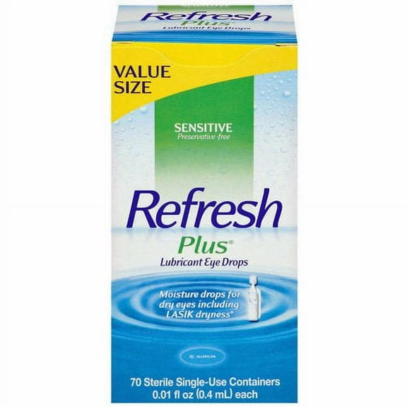 Refresh Allergan Plus Lubricant Eye Drops - 70 Count Pack -2