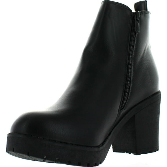 Refresh CLUB-01 Women's Elastic Panel Slip On Chunky Heel Ankle Booties