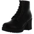 thumbnail image 1 of Refresh CLUB-02 Women's Lace Up Side Zip Platform Chunky Combat Ankle Booties, 1 of 4