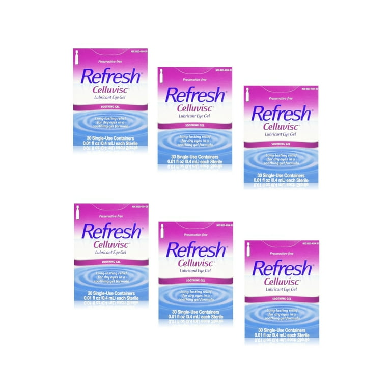 Refresh Celluvisc Lubricant Eye Gel for Dry Relief, 30 Single Use Sterile  Containers, 6 Pack - Walmart.com